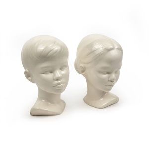 Vintage Holland Mold Boy and Girl busts Sculpture Figurine
